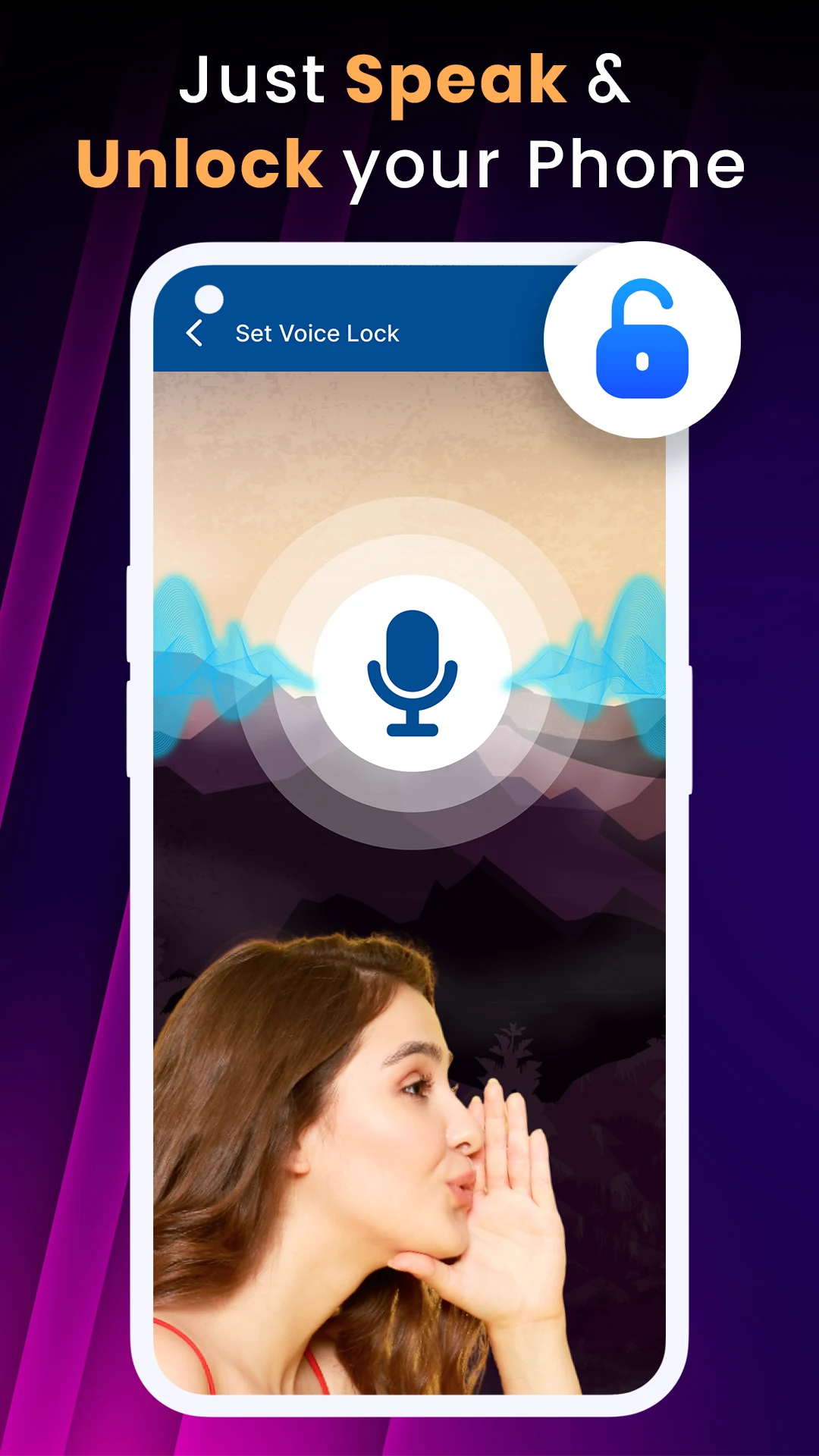 Voice Lock Screen & Phone Lock screenshot